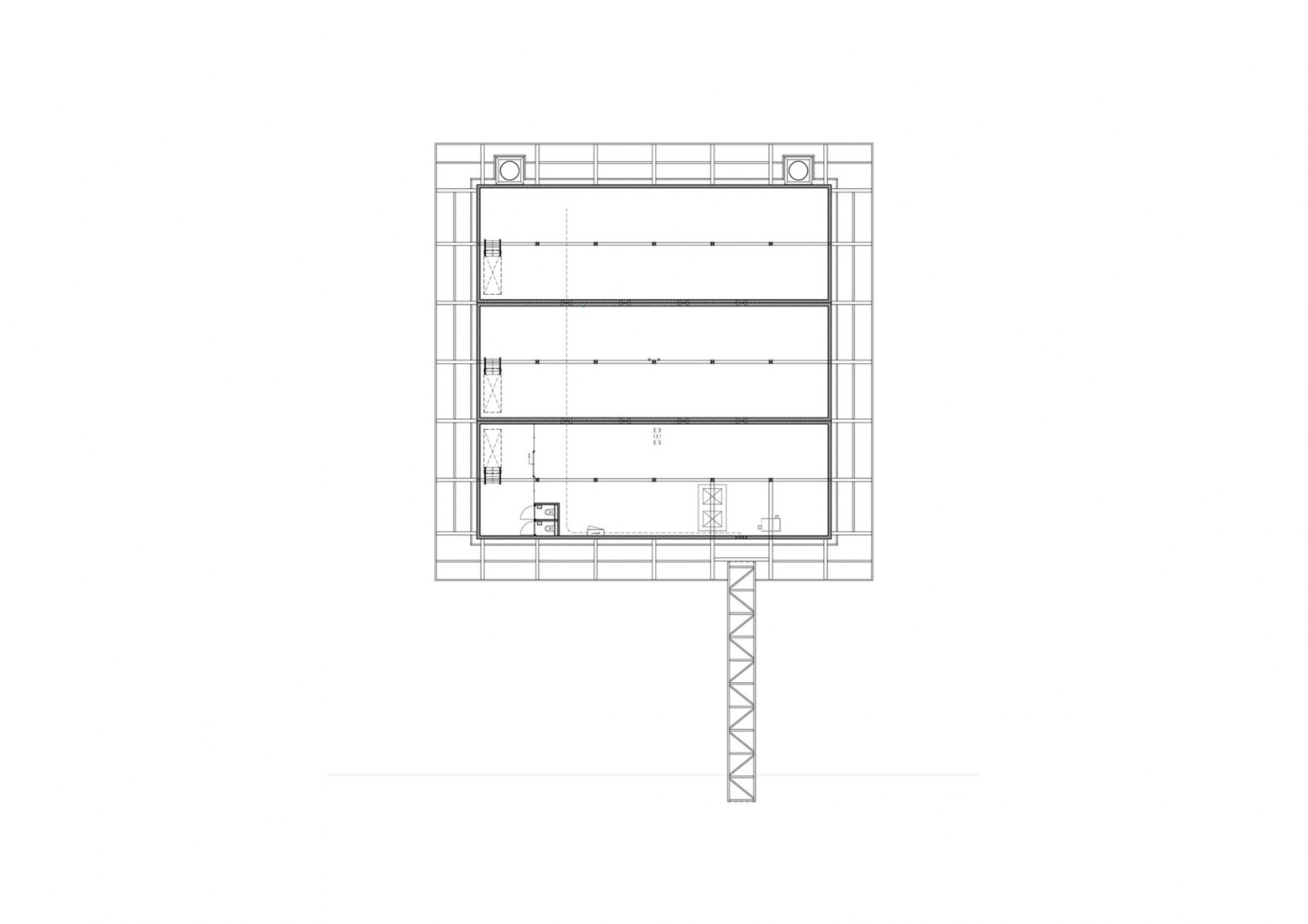 Planta -1. Floating Farm Dairy por Goldsmith Company.