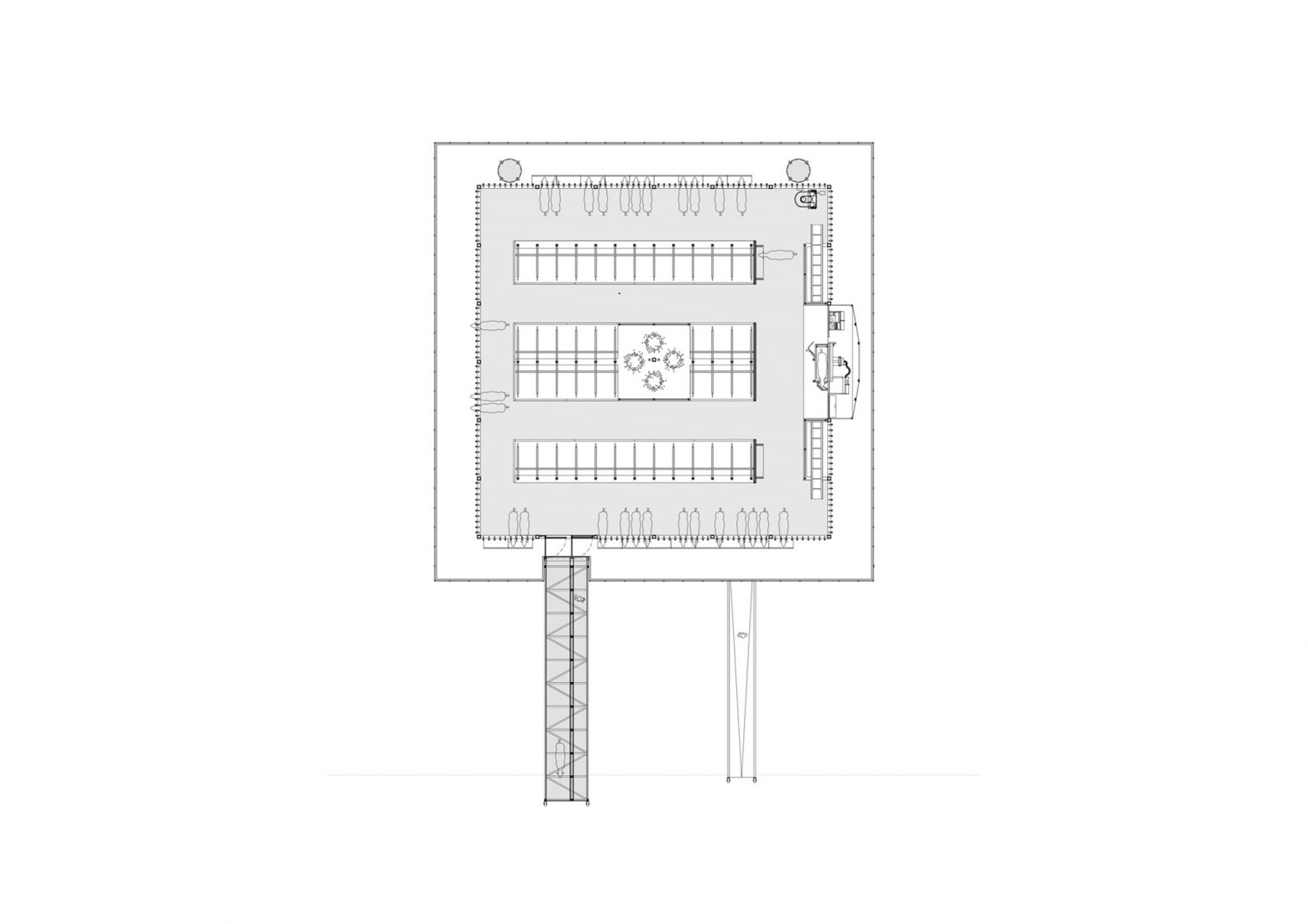 Planta 1. Floating Farm Dairy por Goldsmith Company.