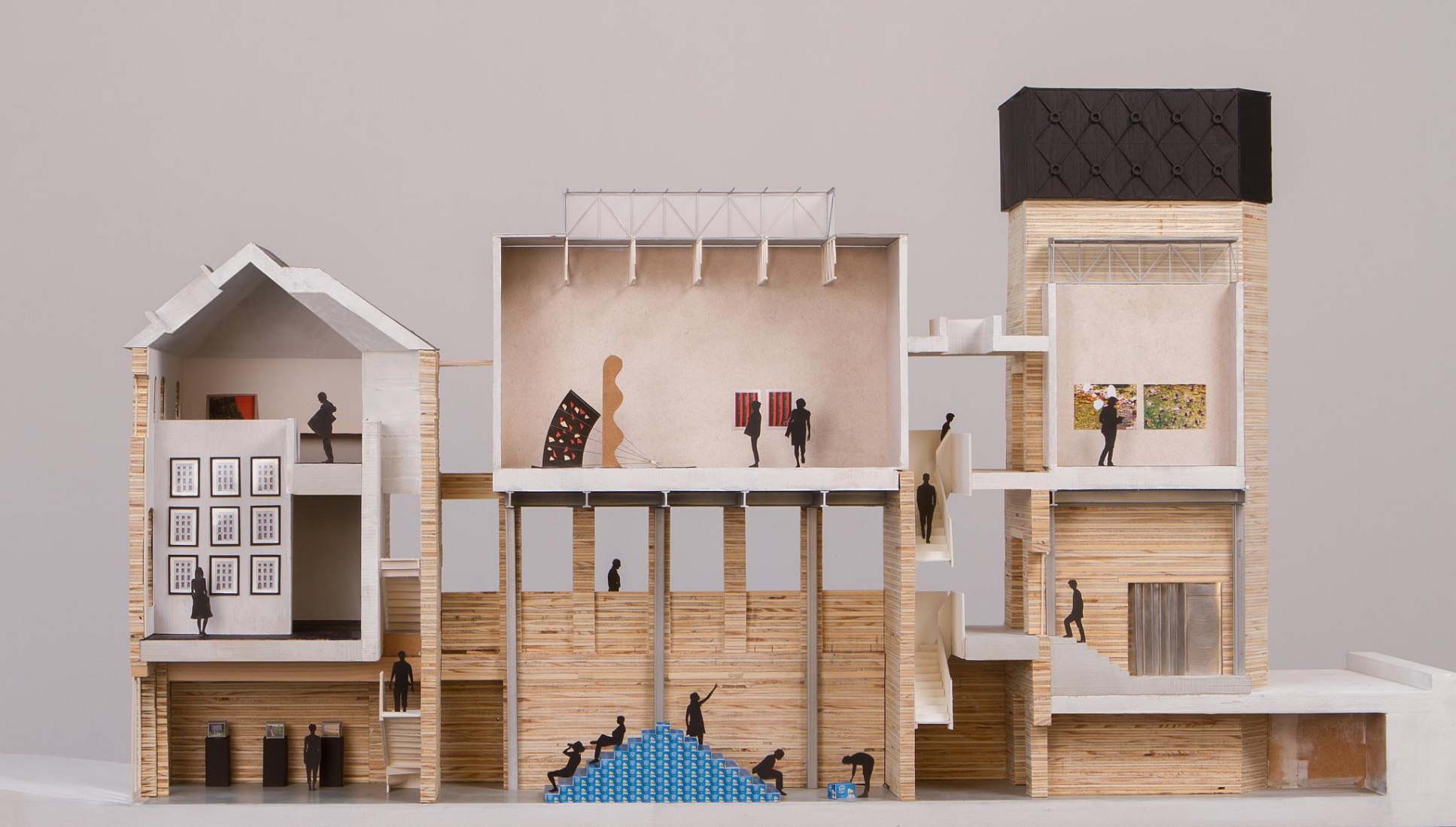 Model of the project. Goldsmiths Center for Contemporary Art by Assemble.