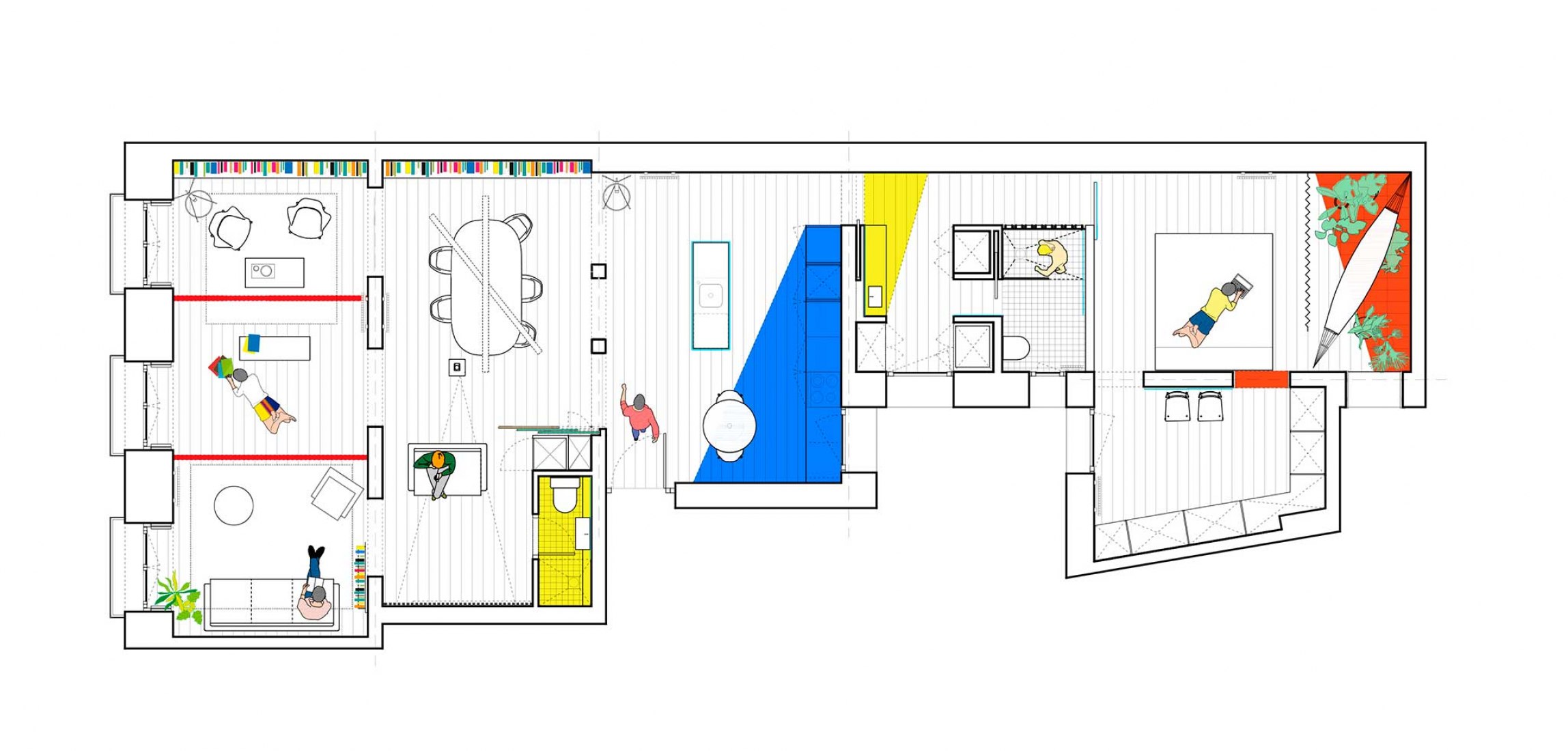 Floor plan. Sequence House by gon Architects and Ana Torres.