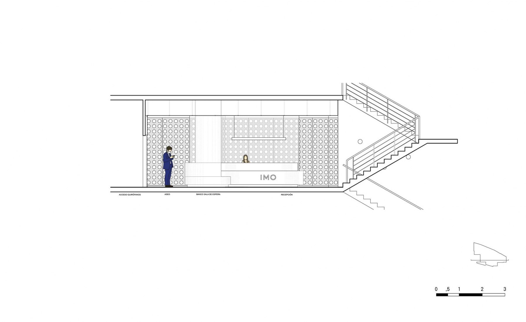 Section 1. OCULUM, lobby for the Institute of Ocular Microsurgery (IMO) in Mirasierra by gon architects.