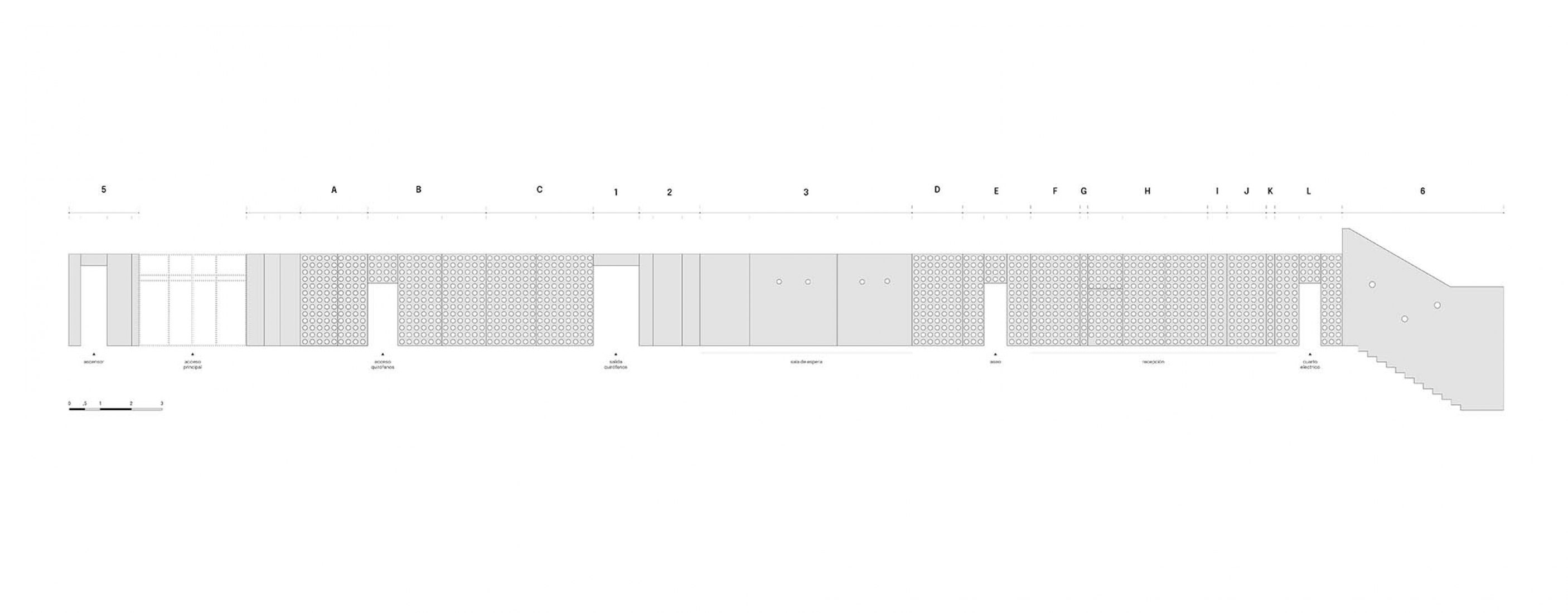 Detail of the interior enclosure. OCULUM, lobby for the Institute of Ocular Microsurgery (IMO) in Mirasierra by gon architects.