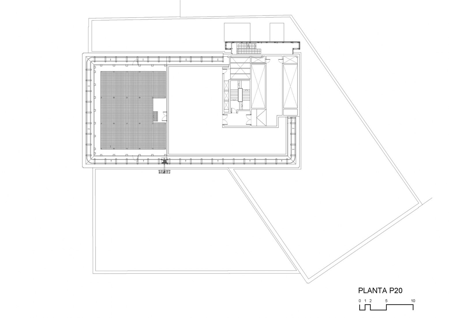 Plano vigésima planta. Reforma de la Torre Bizkaia por Gonzalo Carro.