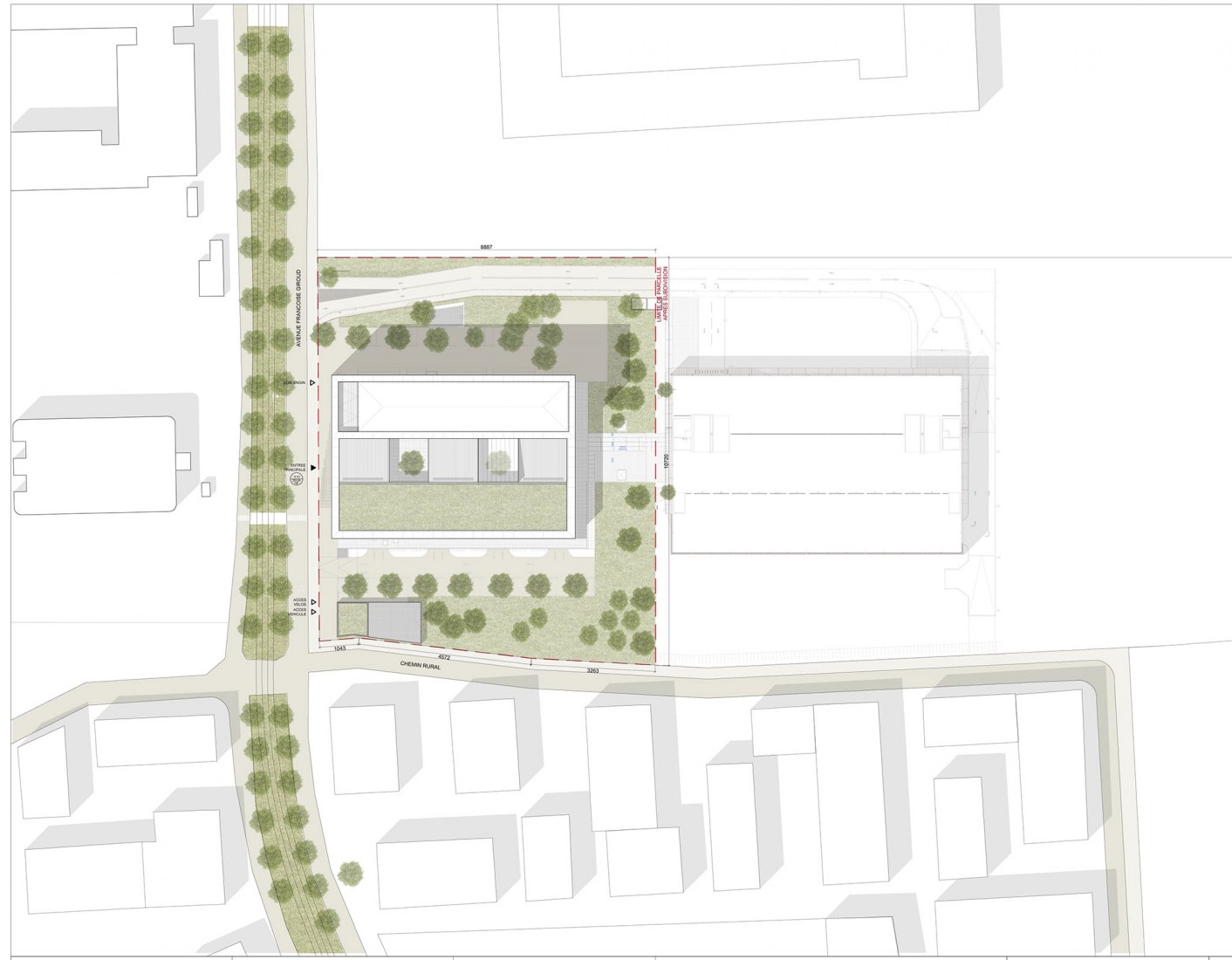 Plano de situación. Caisse d’Epargne por GRAAM.