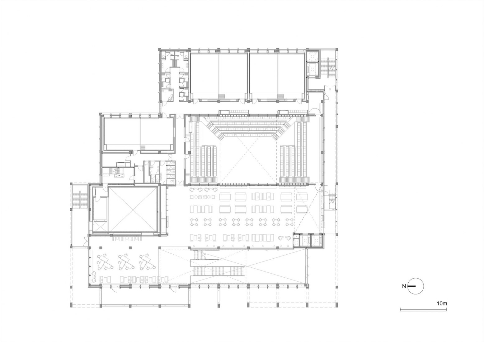 First floor plan. Town House at Kingston University by Grafton Architects.