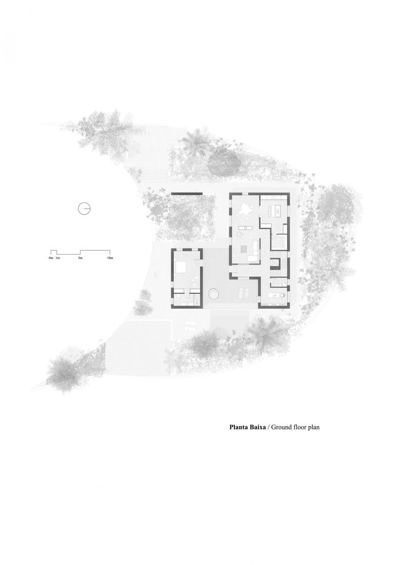 Ground floor plan. Cova Miradoiro in Caeira by Gramática Arquitectónica.