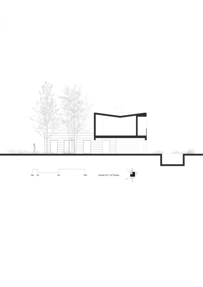 Section. Cova Miradoiro in Caeira by Gramática Arquitectónica.