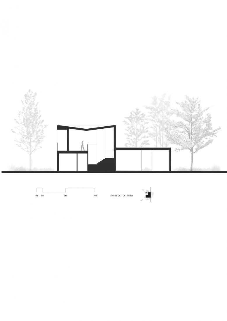 Section. Cova Miradoiro in Caeira by Gramática Arquitectónica.