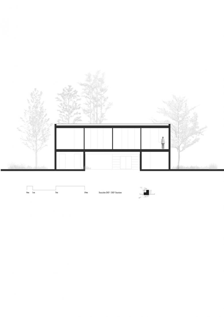 Section. Cova Miradoiro in Caeira by Gramática Arquitectónica.