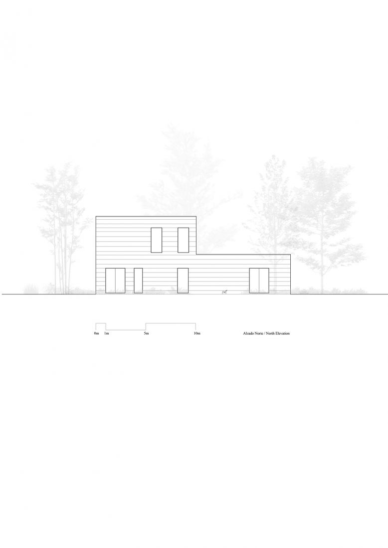 North elevation. Cova Miradoiro in Caeira by Gramática Arquitectónica.