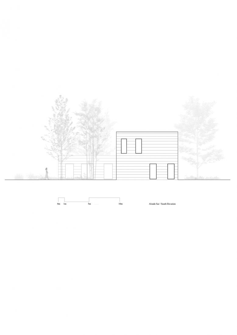 South elevation. Cova Miradoiro in Caeira by Gramática Arquitectónica.