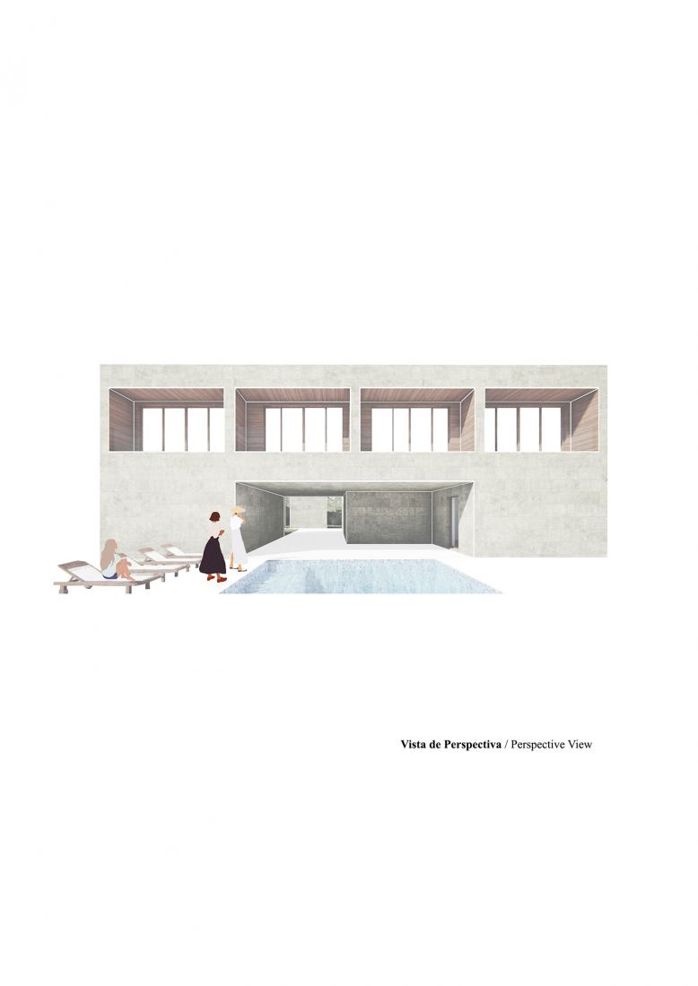 Perspective view. Cova Miradoiro in Caeira by Gramática Arquitectónica.