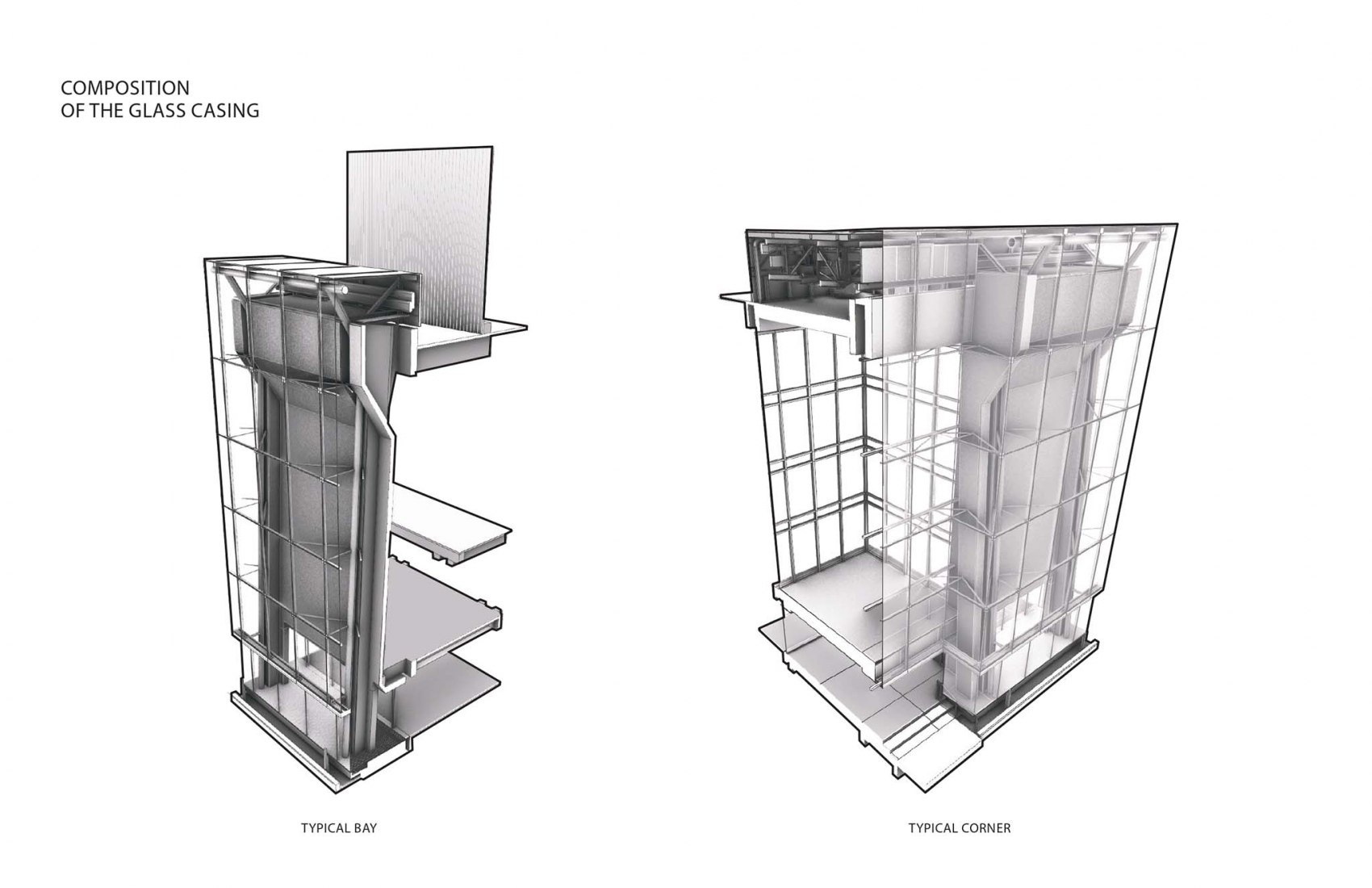 Composition of the glass casing. Grand Théâtre of Québec by Lemay and Atelier 21.