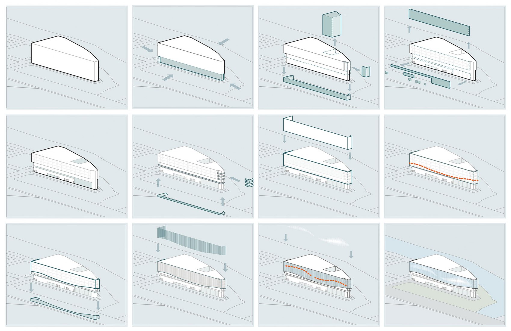 Design generation scheme. ééé - BSH Headquarters by Greater Dog Architects.