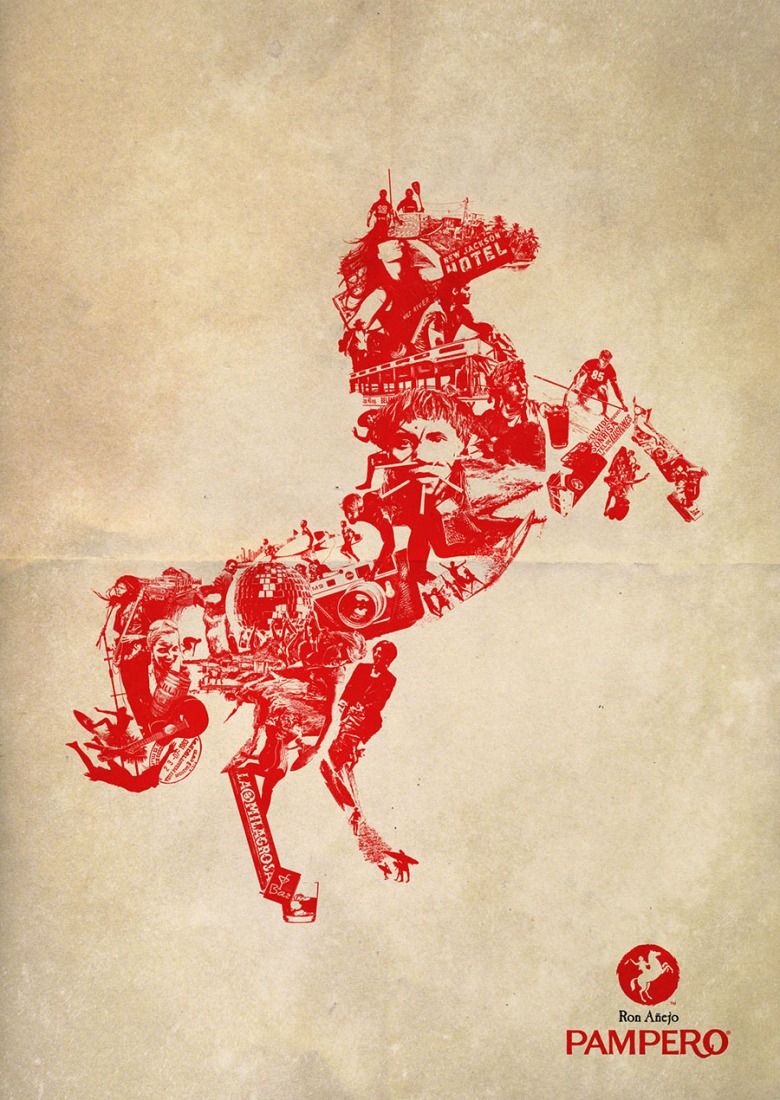 Pampero by Gregori Saavedra. 2012. Complexity use to be part of Gregori's work, but this assignment was the cherry on top of the cake. The mission: to illustrate some horses. Just one question. Any special type of horses? Yes, of course, that ones made of 250-300 small pieces. You know, a little bit of this, this, this, this, this, this and this. 