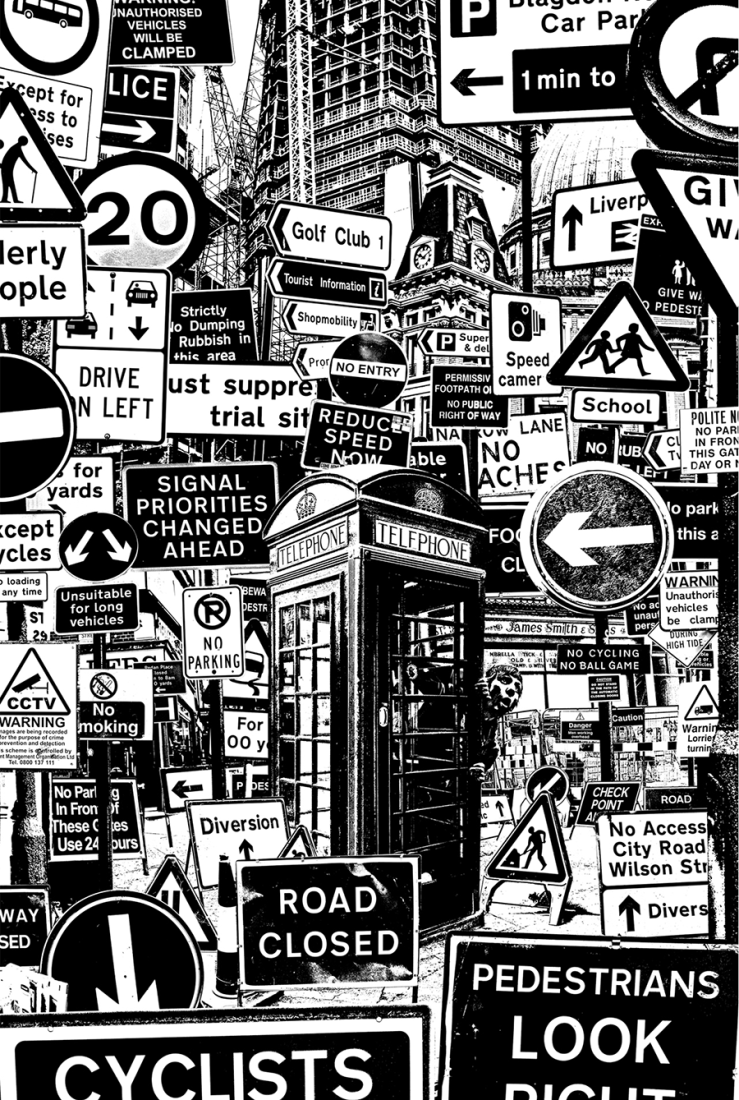 Love at first sign by Gregori Saavedra. 2013. Among some others, one of the very first impressions when I landed in London, was how over-signed was this city. That feeling deserved a whole new piece, an artwork about how to find the right way while dealing with new rules.