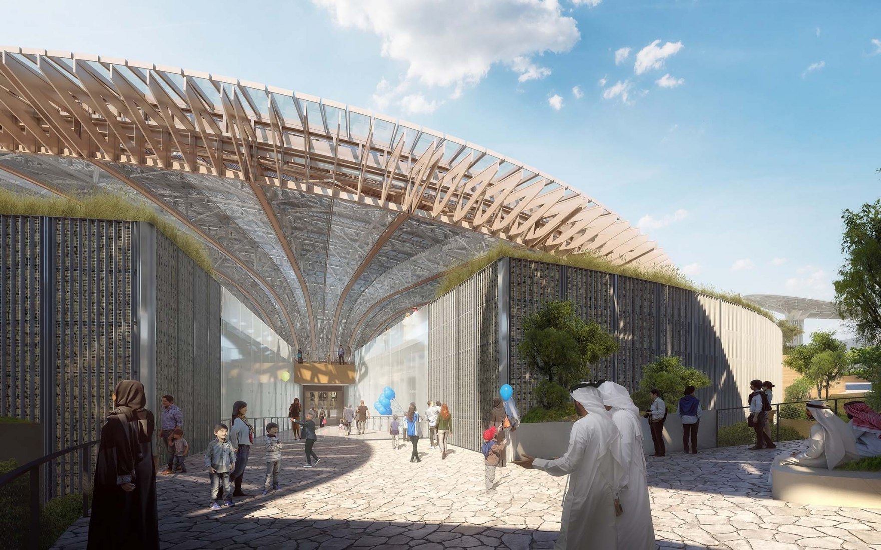 Visualización. Pabellón de la Sostenibilidad para la Expo de Dubai 2020 por Grimshaw Architects.