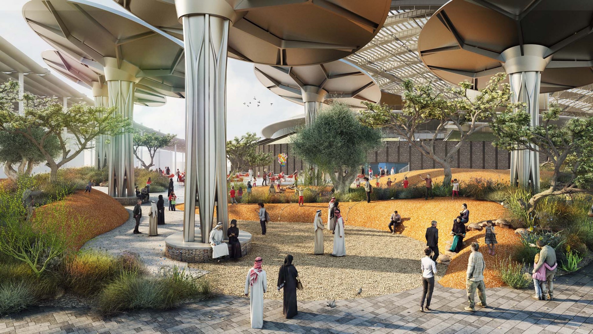 Visualización. Pabellón de la Sostenibilidad para la Expo de Dubai 2020 por Grimshaw Architects.