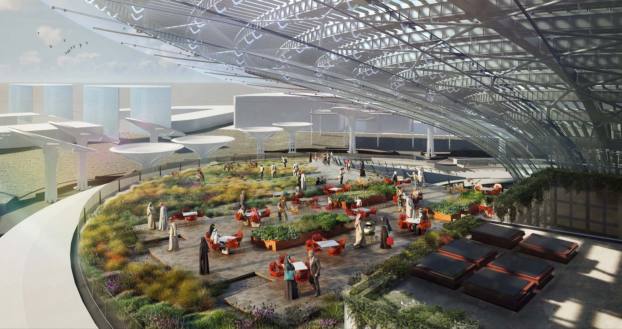 Visualización. Pabellón de la Sostenibilidad para la Expo de Dubai 2020 por Grimshaw Architects.