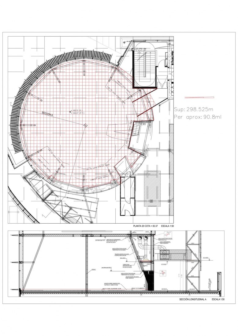 Floor plan and section. Tower Azca by Grupo GUBIA