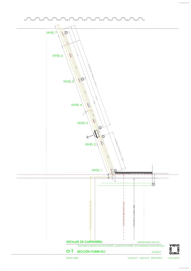 Truss section. Tower Azca by Grupo GUBIA