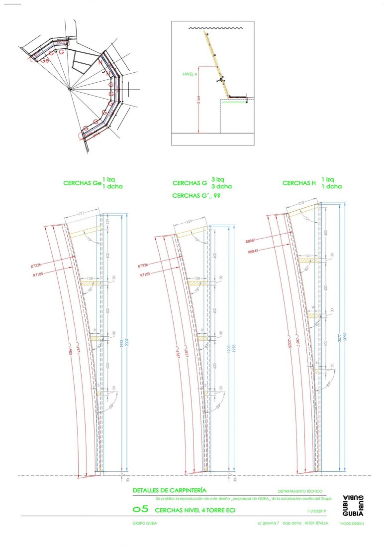 Carpentry details. Tower Azca by Grupo GUBIA