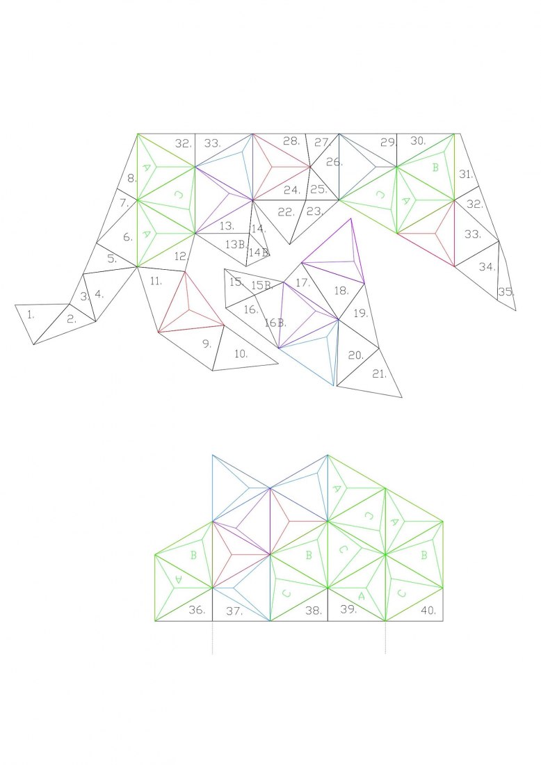 Drawing drop-down assembly. Tower Azca by Grupo GUBIA