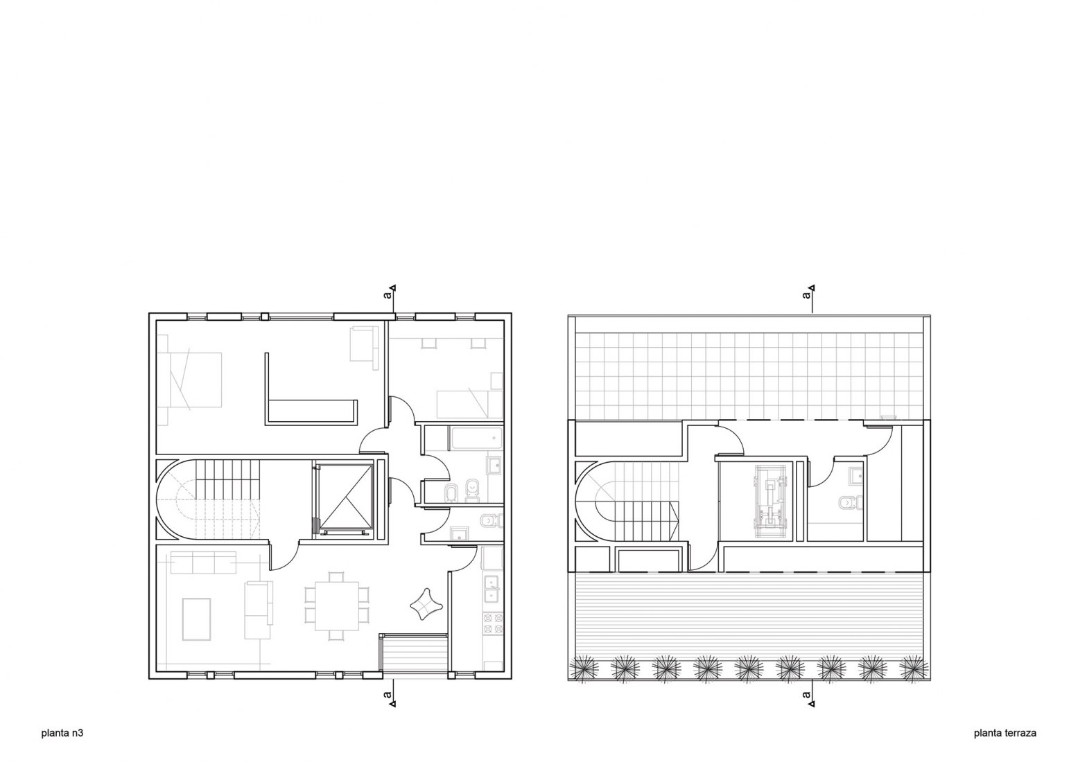 Tercera planta y terraza. Edificio MAYO por Guadagna arquitectos.