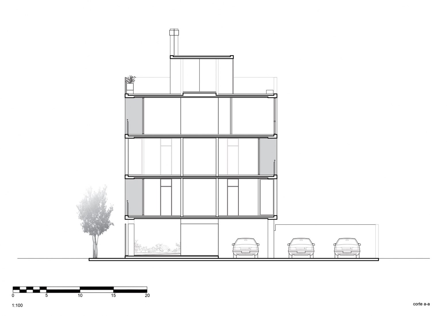 Sección. Edificio MAYO por Guadagna arquitectos.