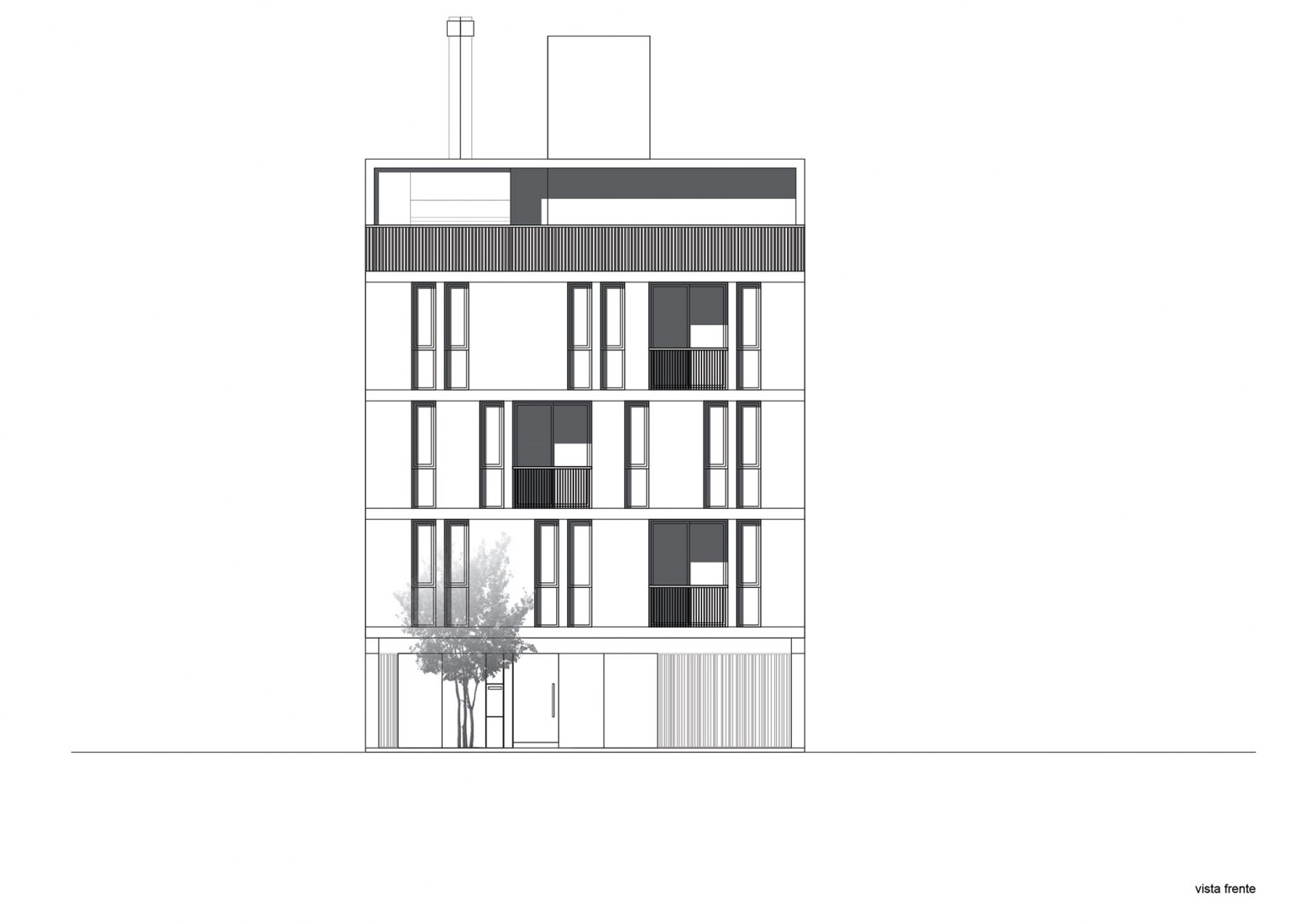 Vista de frente. Edificio MAYO por Guadagna arquitectos.