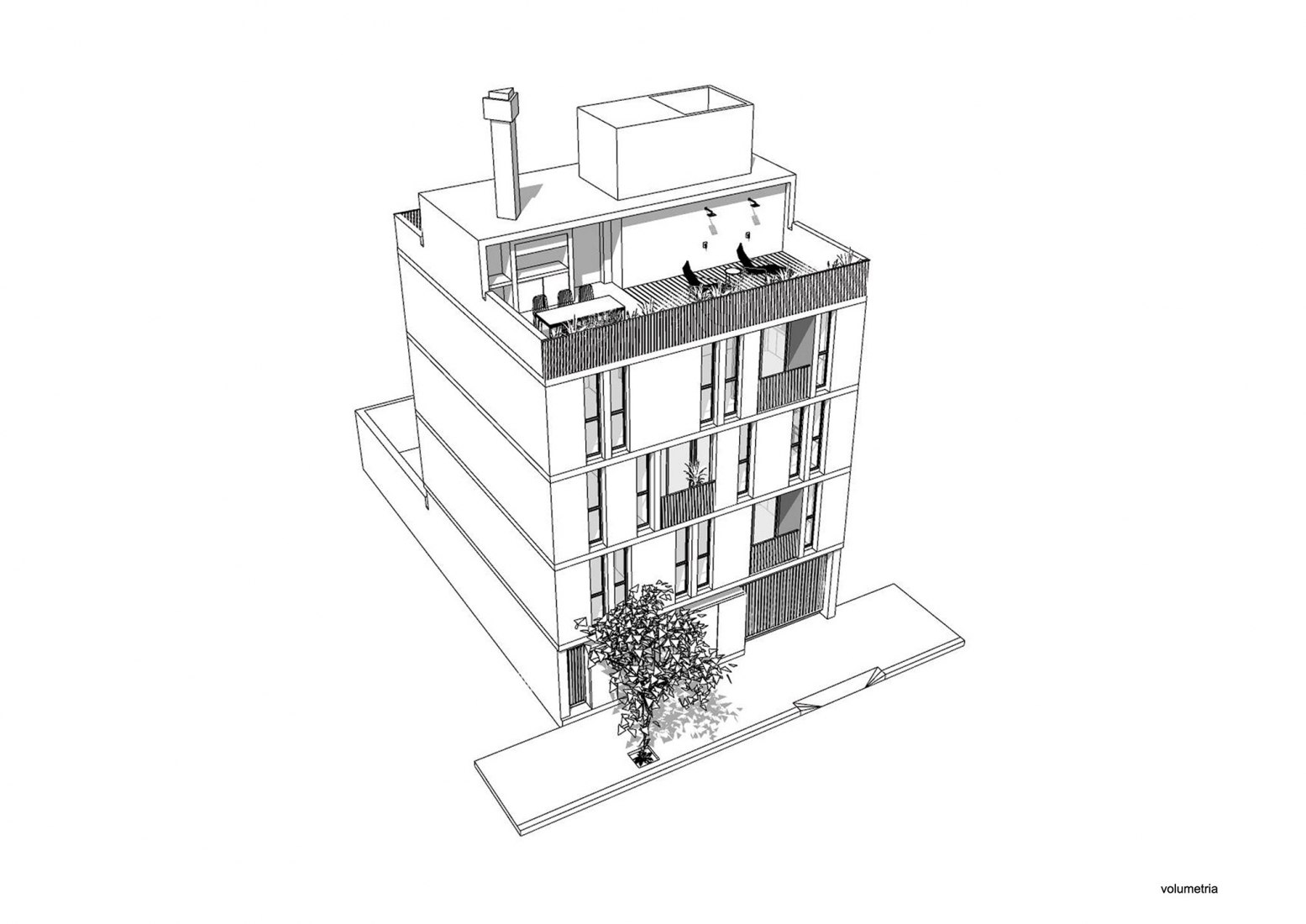 Volumetría. Edificio MAYO por Guadagna arquitectos.