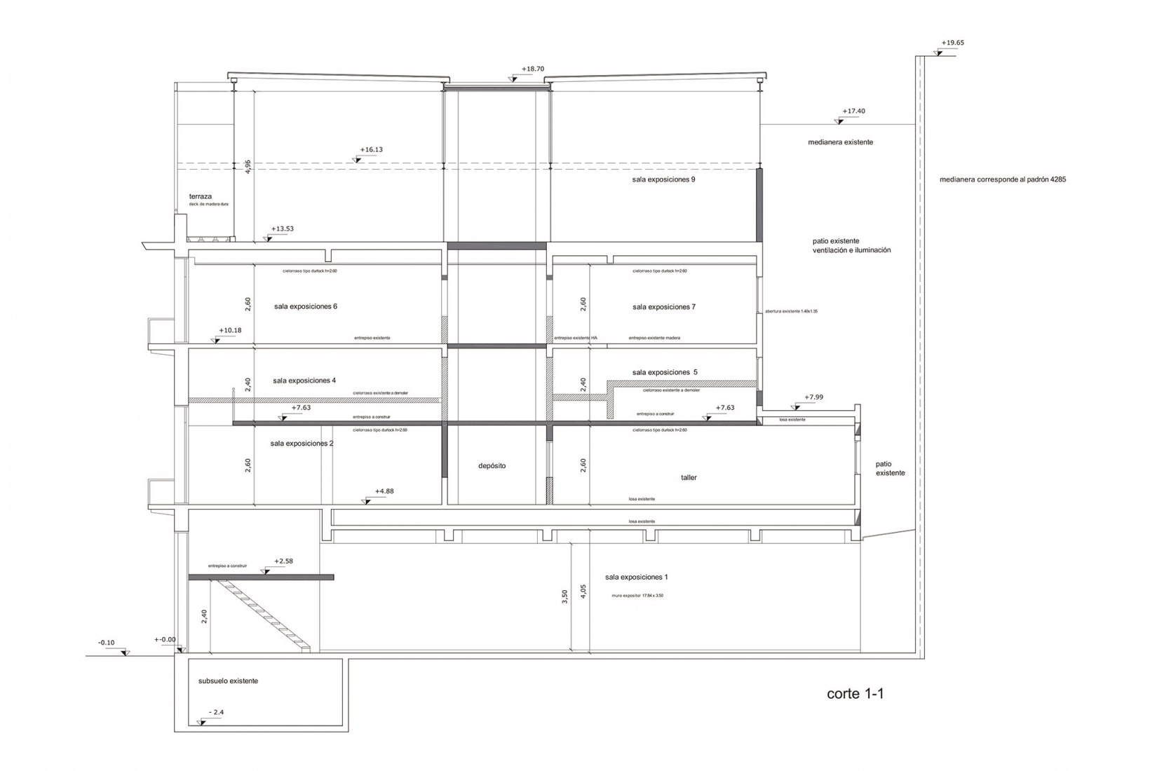 Section. Gurvich Museum by Fernando Giordano and Rafael Lorente.