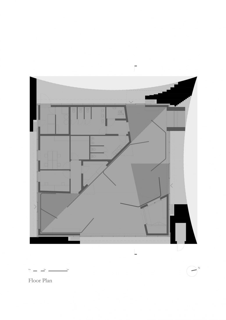 Ground floor plan. Transport hub in Belfast by Hall McKnight.
