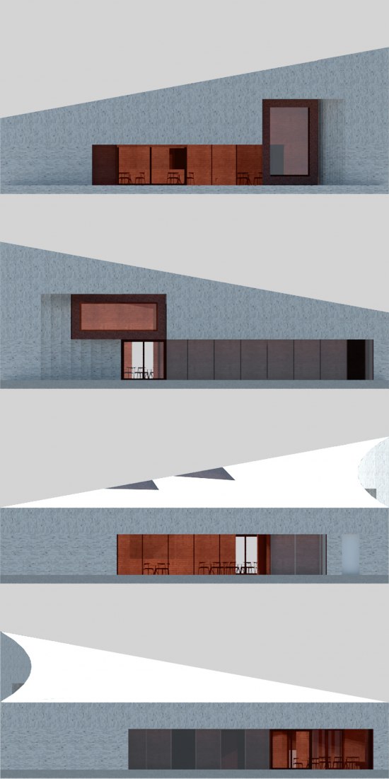 Elevation plan. Transport hub in Belfast by Hall McKnight.