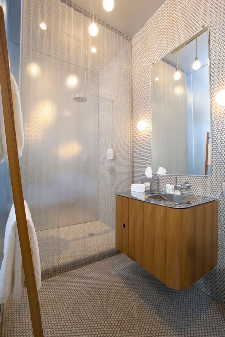 Interior view, toilets. Dream Downtown Hotel by Handel Architects. Photography © Bruce Damonte, Philip Ennis