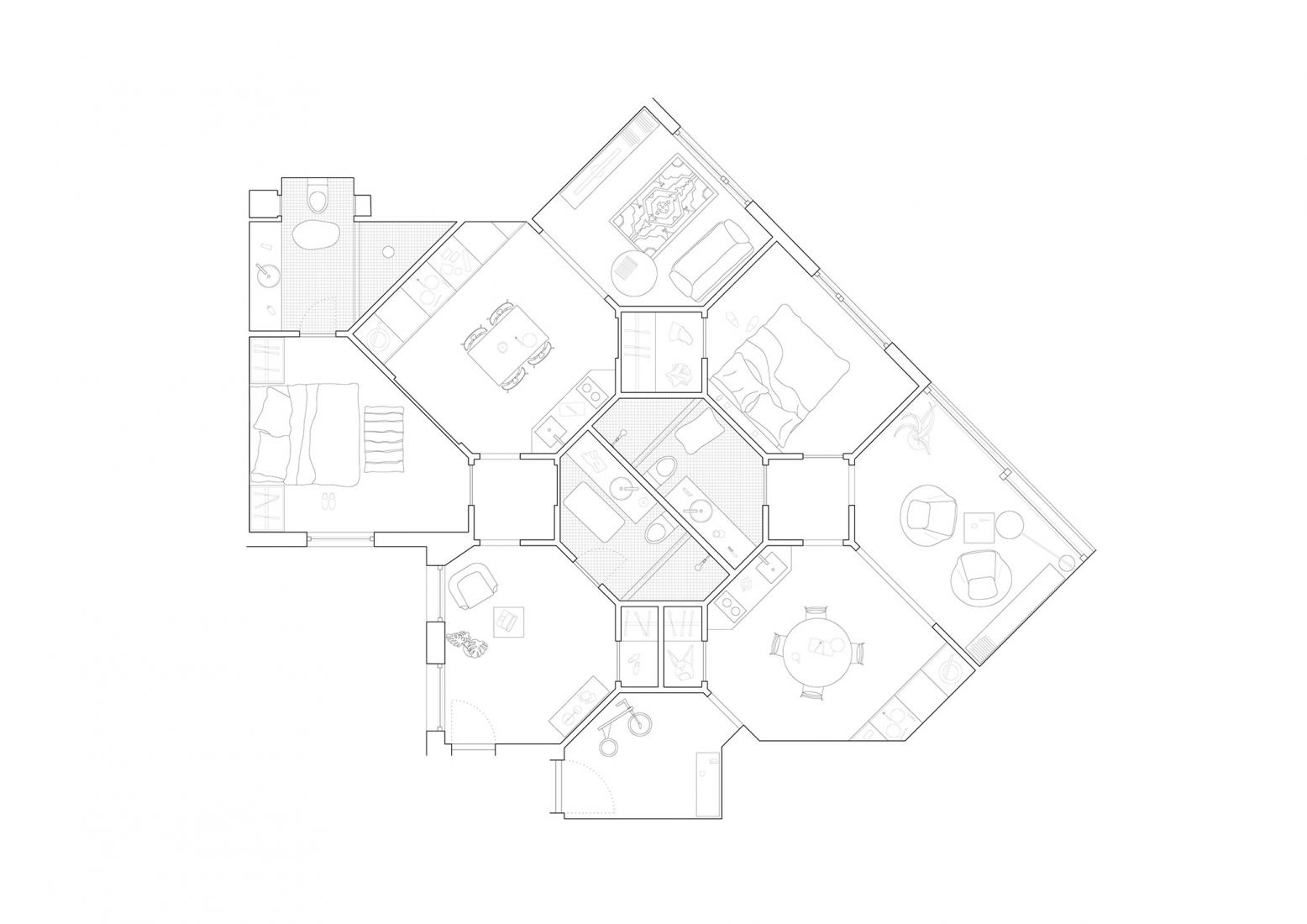 Furnishing Floor plan. Gracia House by HANGHAR. 