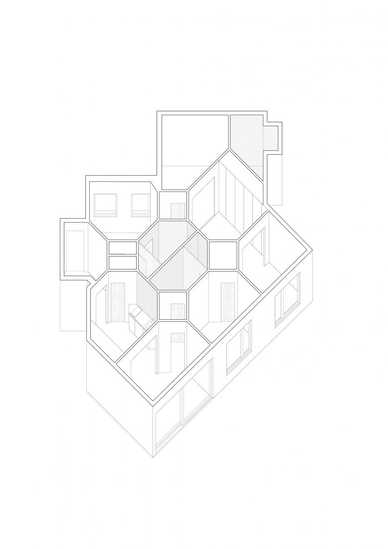 Axonometric. Gracia House by HANGHAR. 