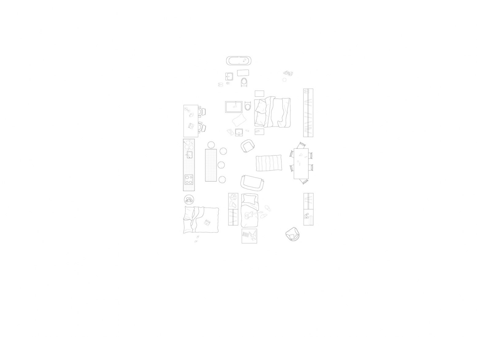 Furniture plan. Ronda House by Hanghar.