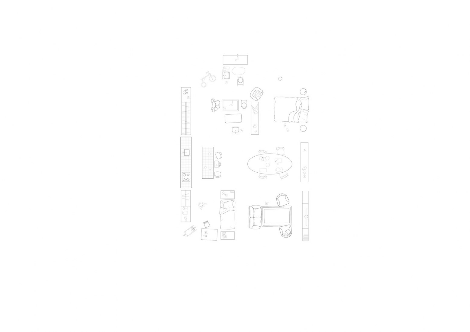 Furniture plan. Ronda House by Hanghar.