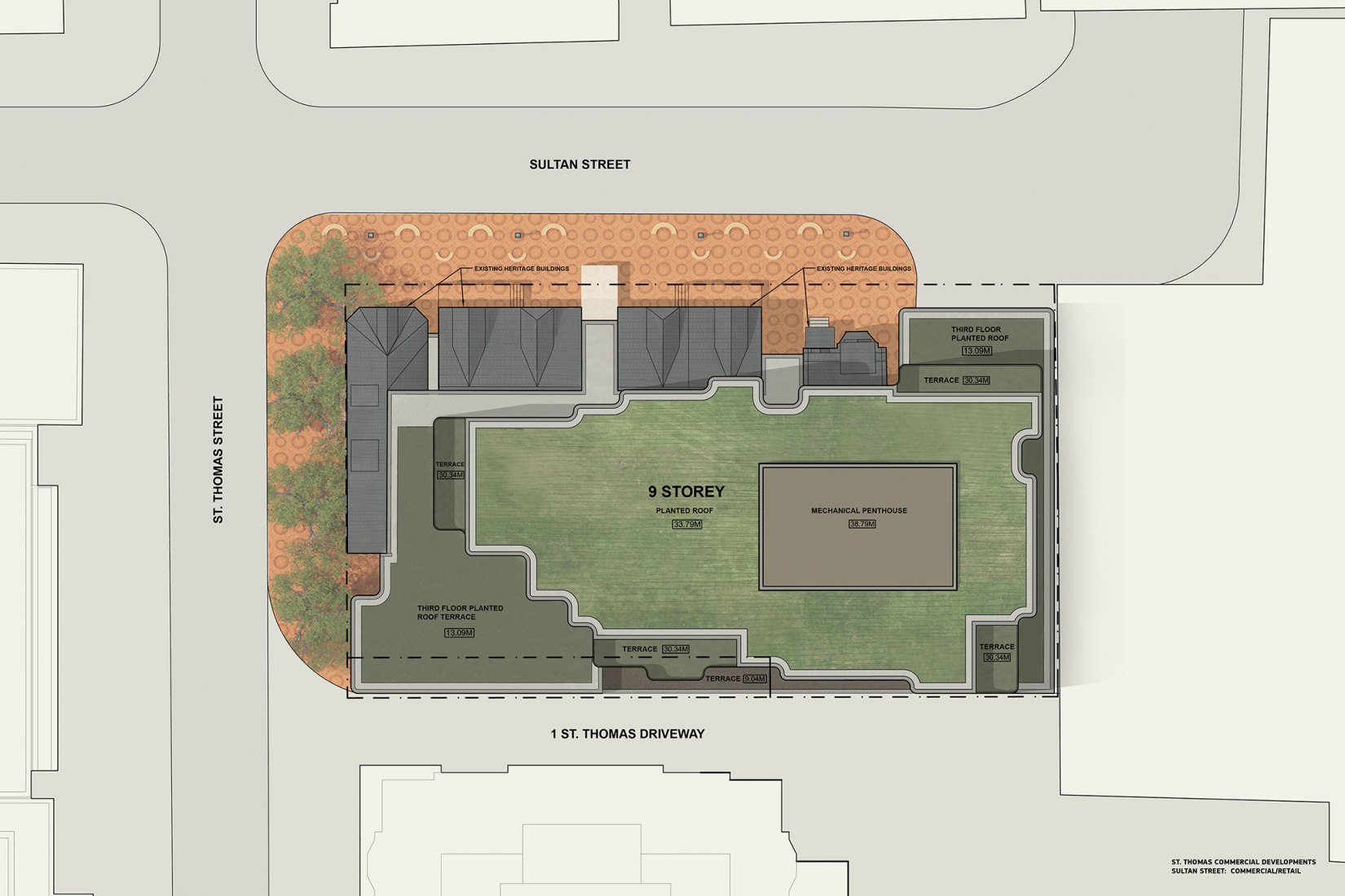 Planta. 7 St. Thomas por Hariri Pontarini Architects