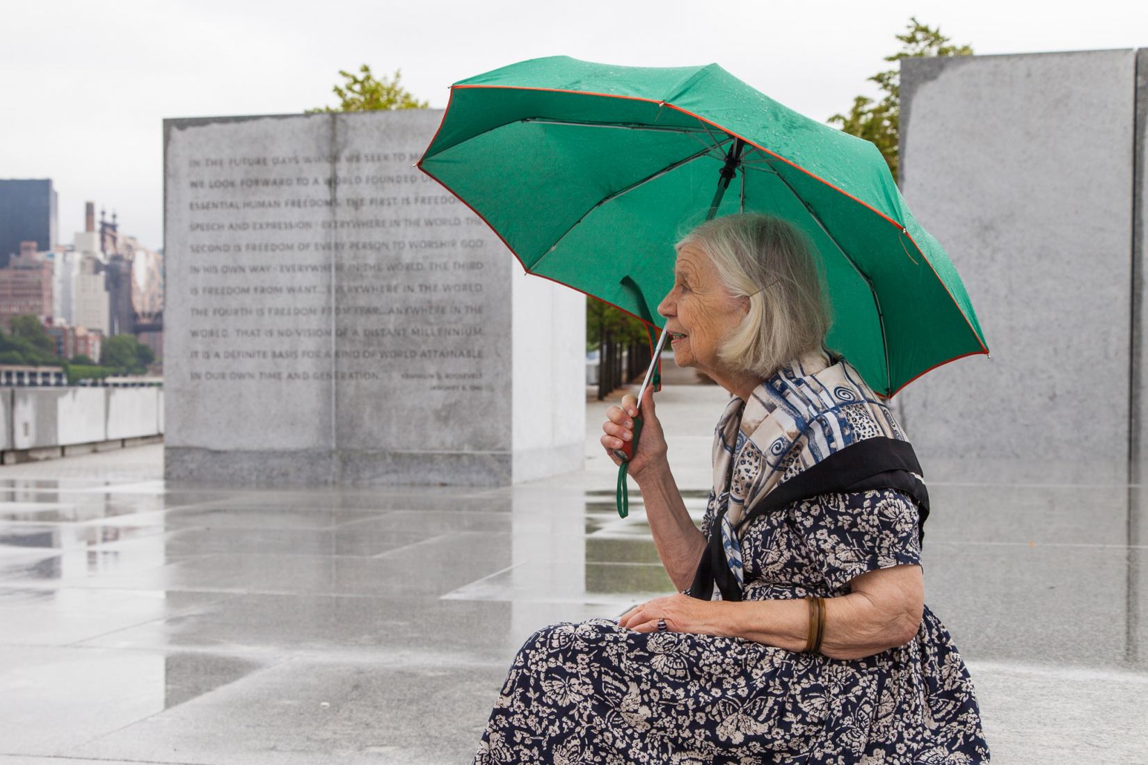 Harriet Pattison at Franklin D. Roosevelt Four Freedoms Park Roosevelt Island, NY Photograph. Photograph by Barrett Doherty, 2015/Courtesy of The Cultural Landscape Foundation.