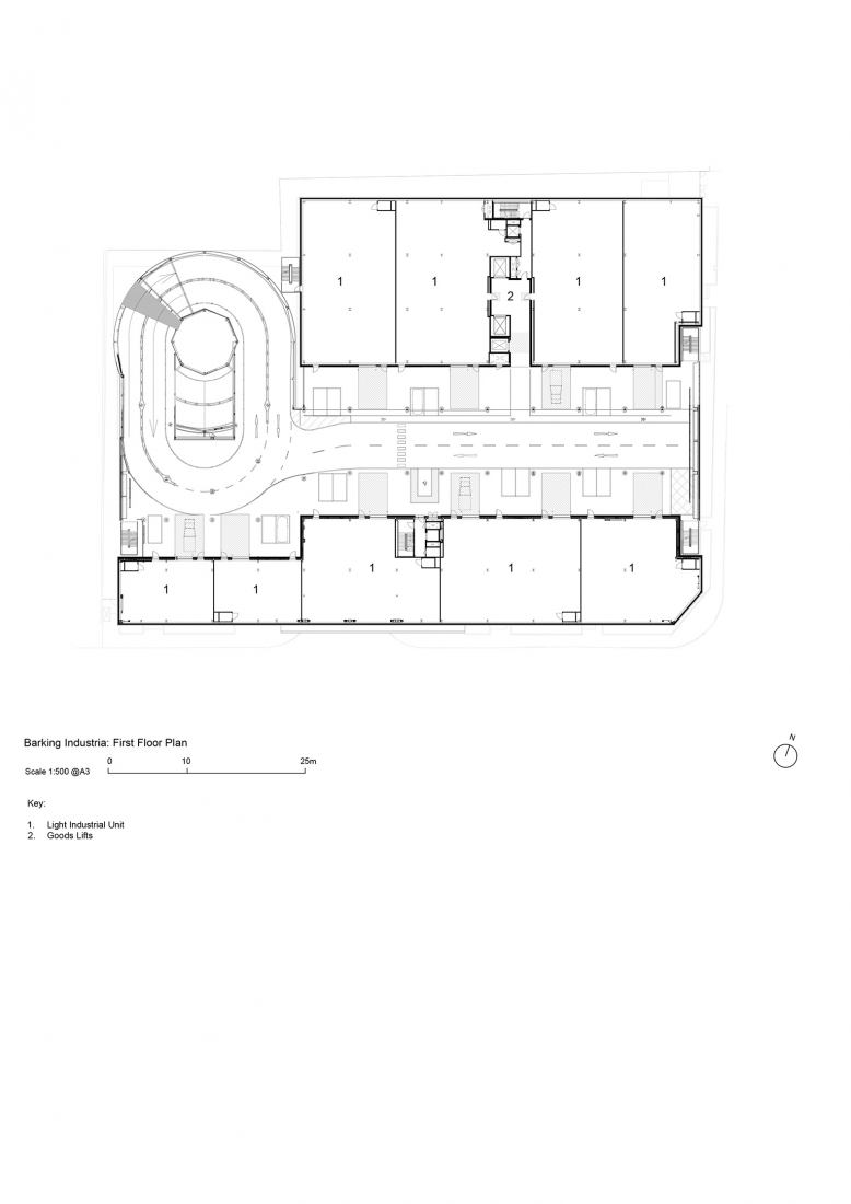 First floor plan. Industria by Haworth Tompkins.