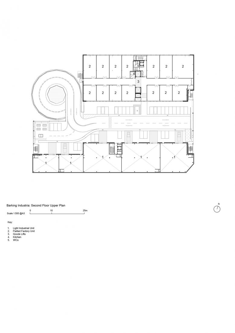 Second floor upper plan. Industria by Haworth Tompkins.