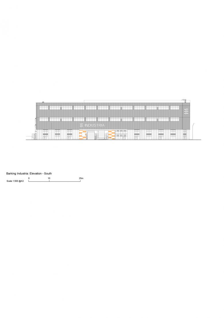 South elevation. Industria by Haworth Tompkins.