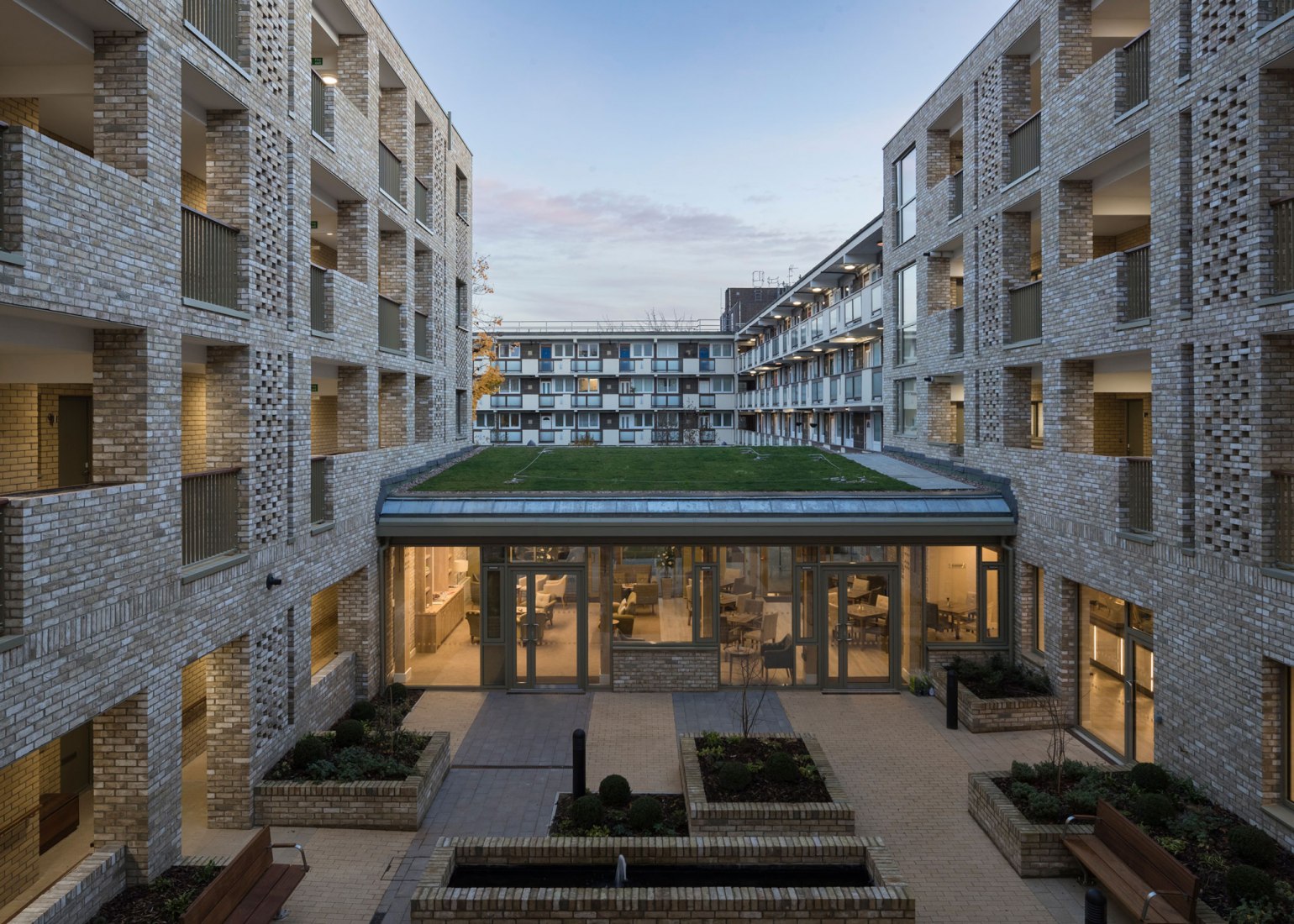Hazelhurst Court by Levitt Bernstein. Photograph by Tim Crocker. Courtesy of RIBA