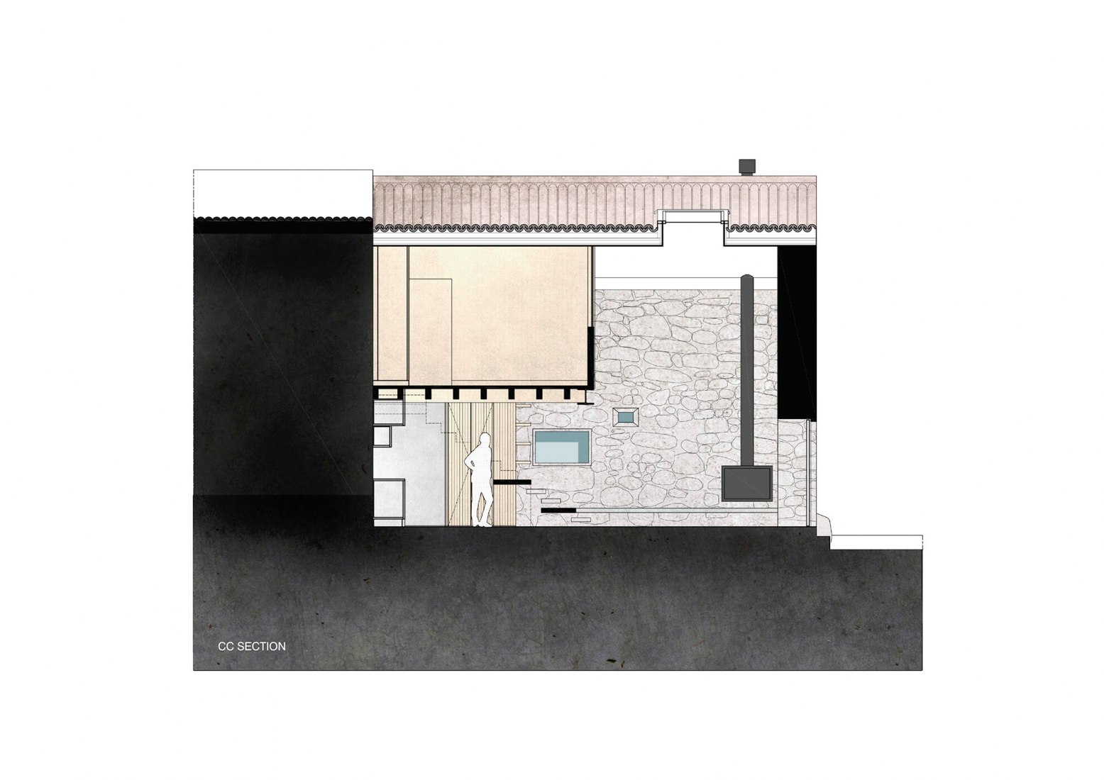 Section. Rural House by HBG Architects.