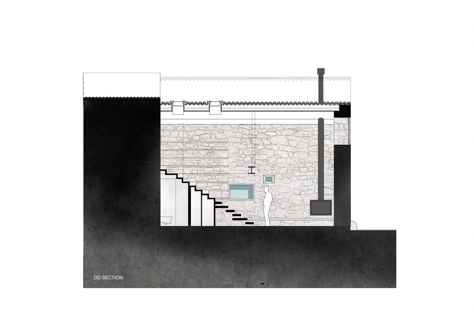 Section. Rural House by HBG Architects.