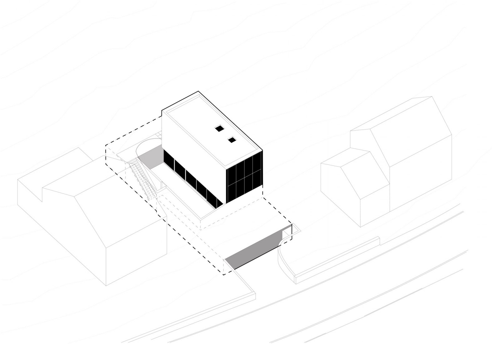 Axonometric. Hercule, single-family house by 2001.