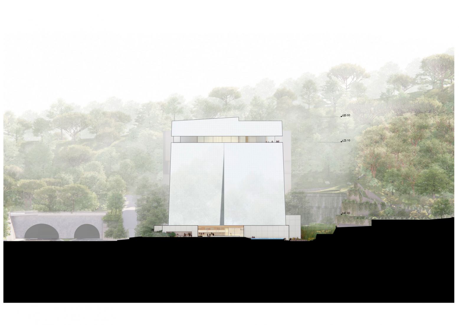 Elevation plan. Seoripul Open Art Storage by Herzog & de Meuron.
