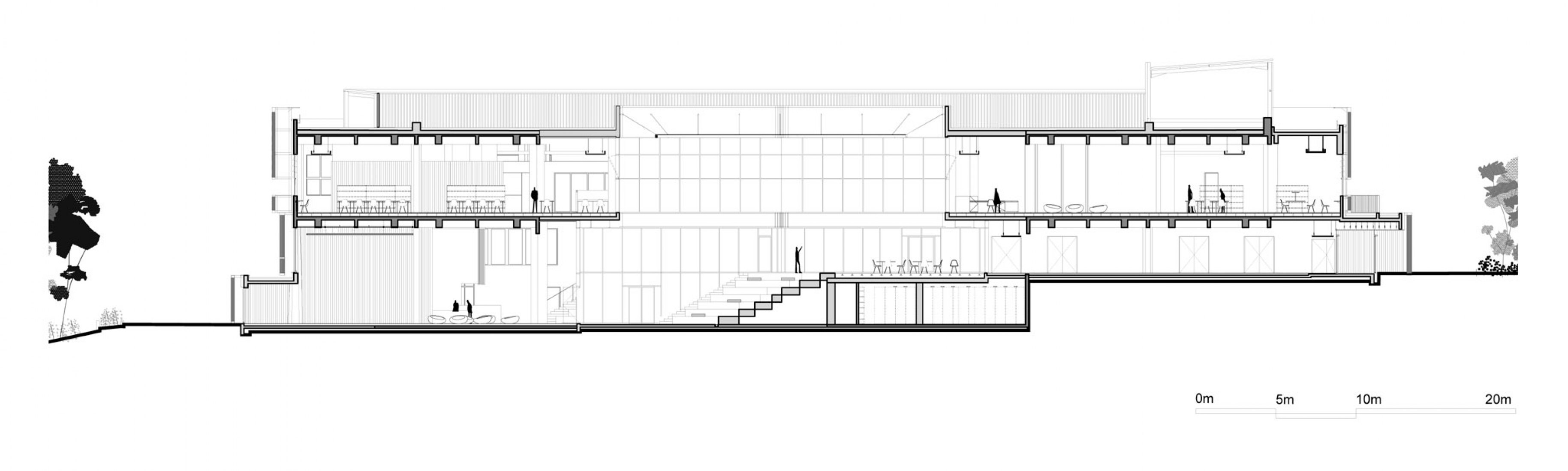 Section. Learning center Hexagone by Rémy Marciano.
